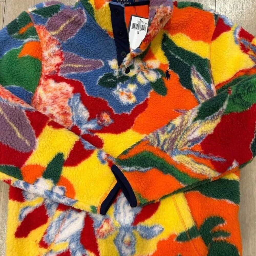 Ralph Lauren UNISEX Floral Fleece pullovers- 1 size Small ,